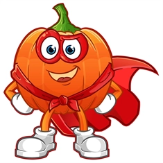 Superhero Pumpkin Classroom Vegetable Transparent Sticker